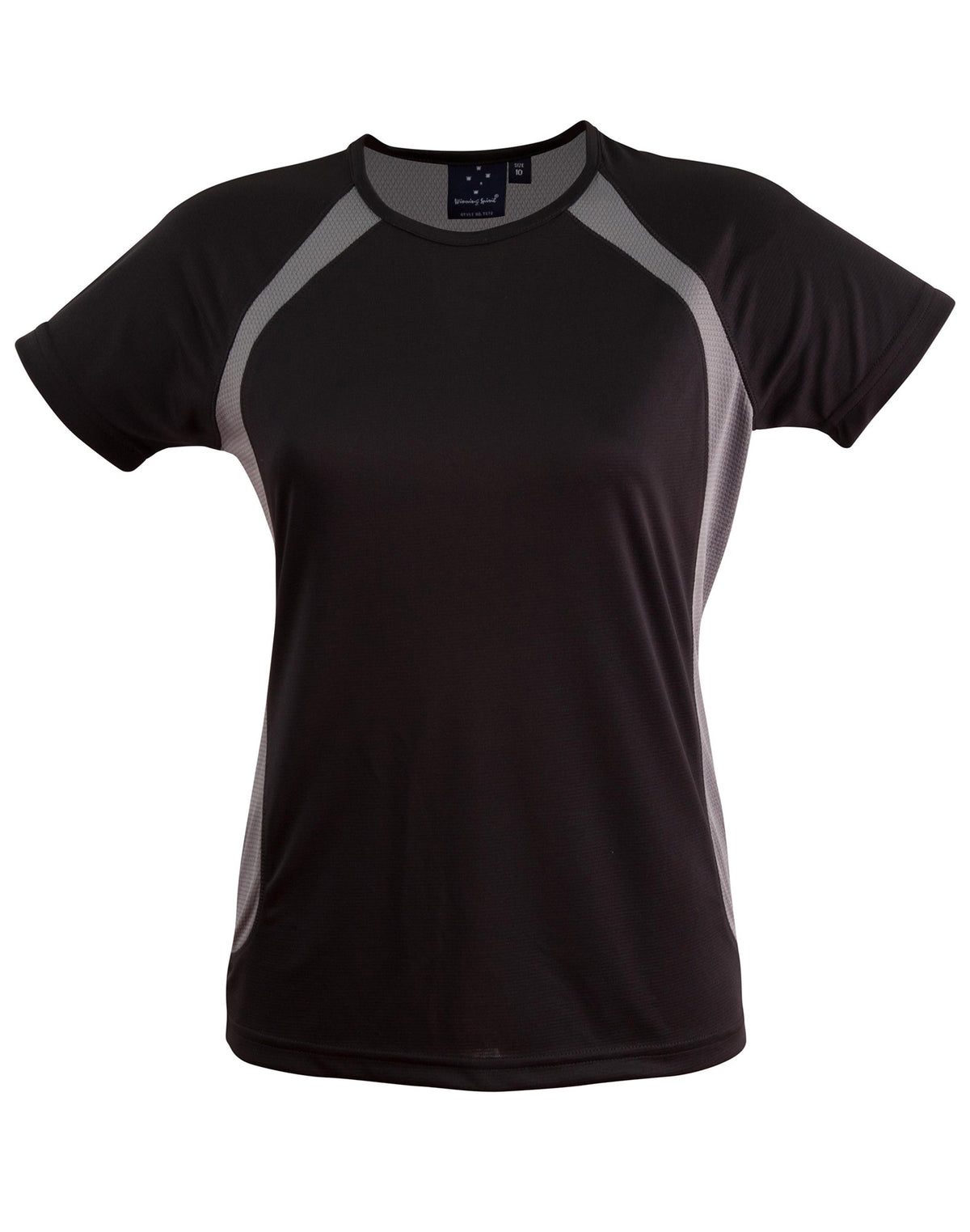 Sprint Tee Shirt Ladies' - Black/Ash - Front