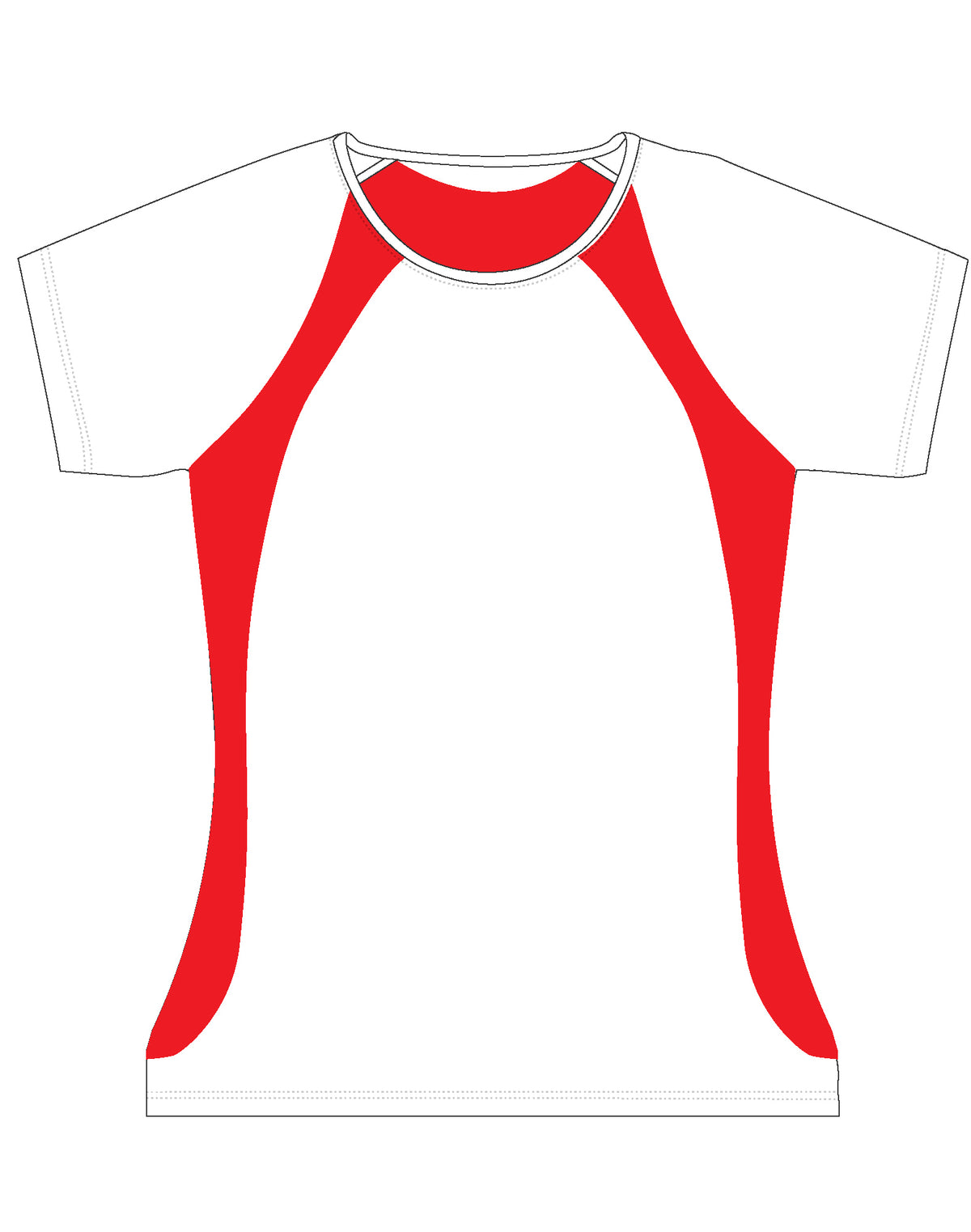 Sprint Tee Shirt Ladies' - White/Red - Front