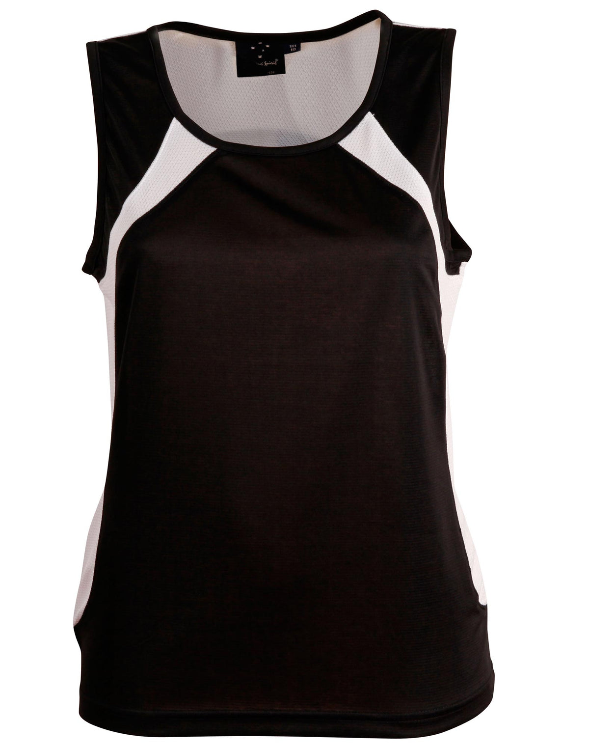 Sprint Singlet Ladies' - Black/White - Front