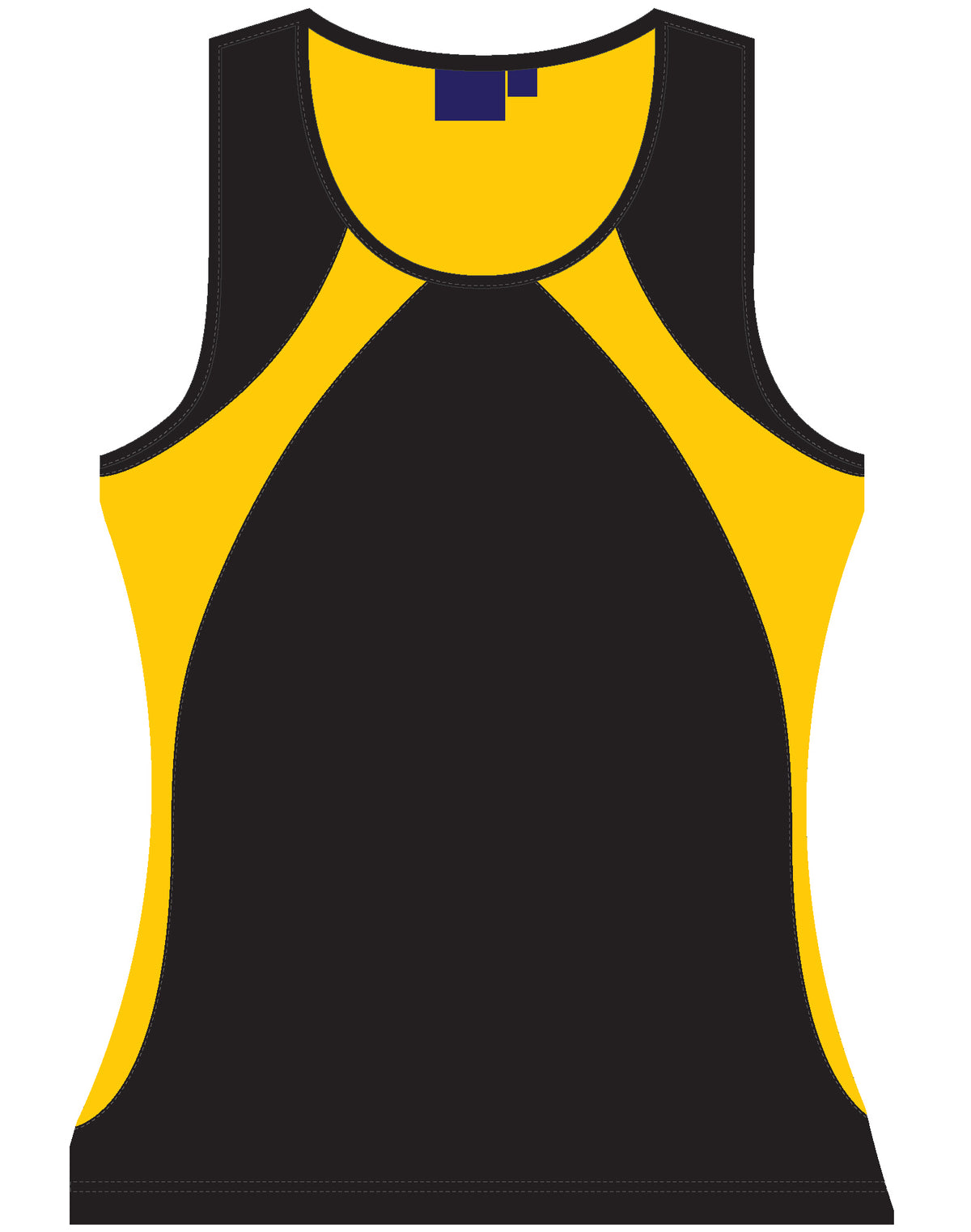 Sprint Singlet Ladies' - Black/Gold - Front