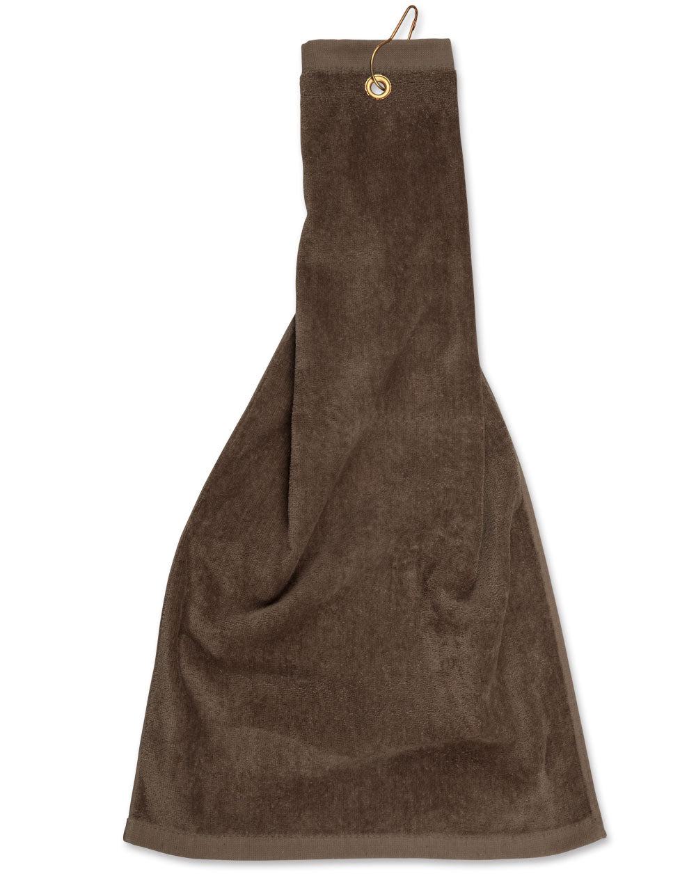Golf Towel With Ring & Hook - Mocha - Front