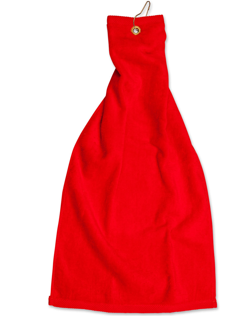 Golf Towel With Ring & Hook - Red - Front