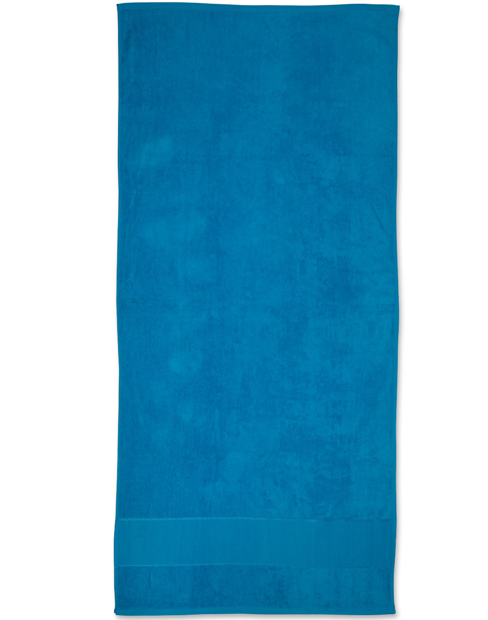 Terry Velour Beach Towel - Aqua Blue - Front