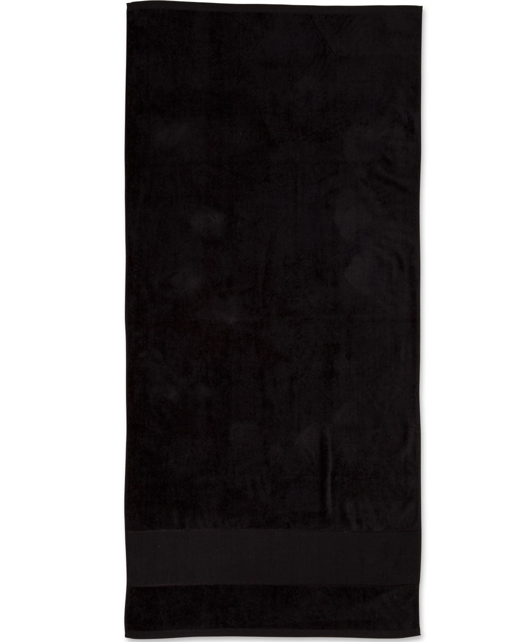 Terry Velour Beach Towel - Black - Front