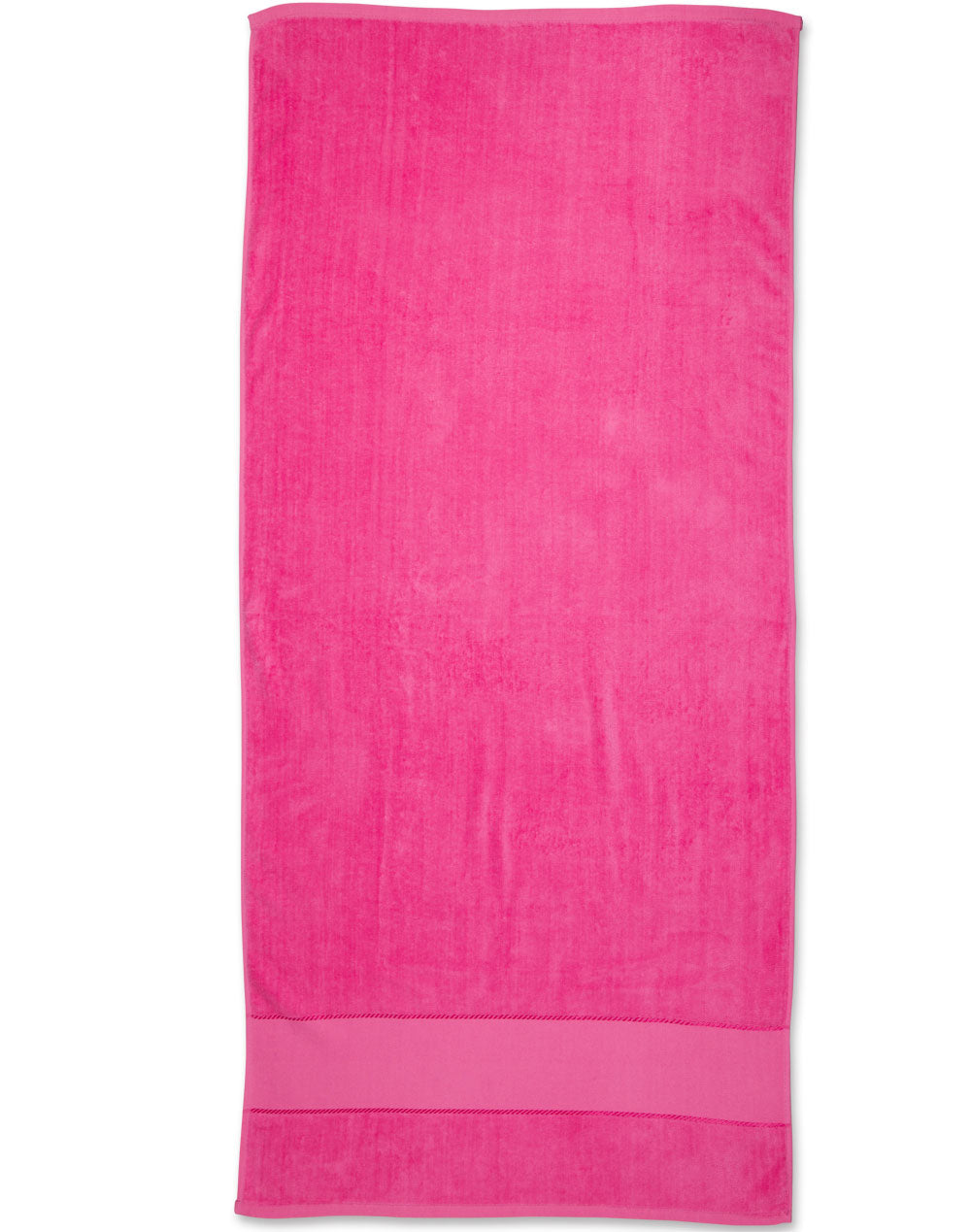 Terry Velour Beach Towel - Hot Pink - Front