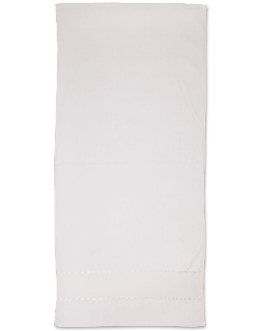 Terry Velour Beach Towel - White - Front