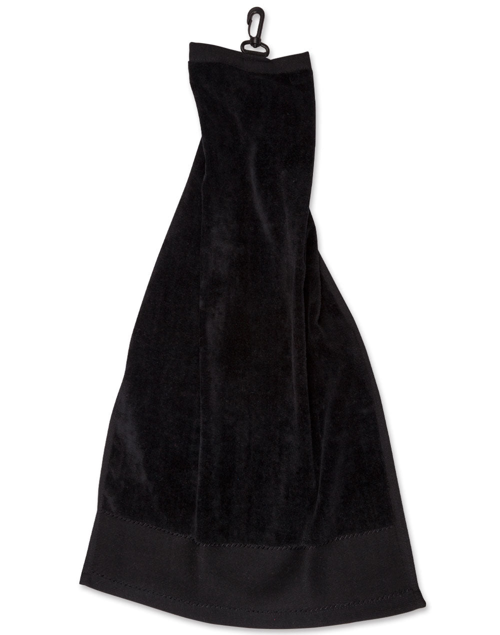 Golf Towel With Hook - Black - Front