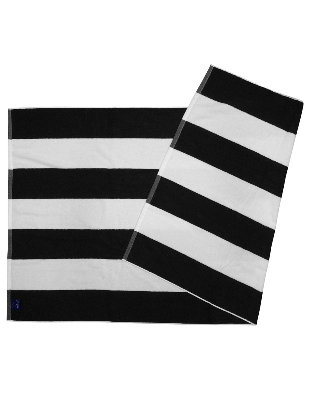 Striped Beach Towel - Black/White - Front