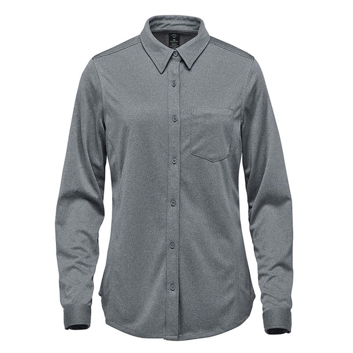 Women's Montauk Long Sleeve Shirt - Dolphin Heather - Front