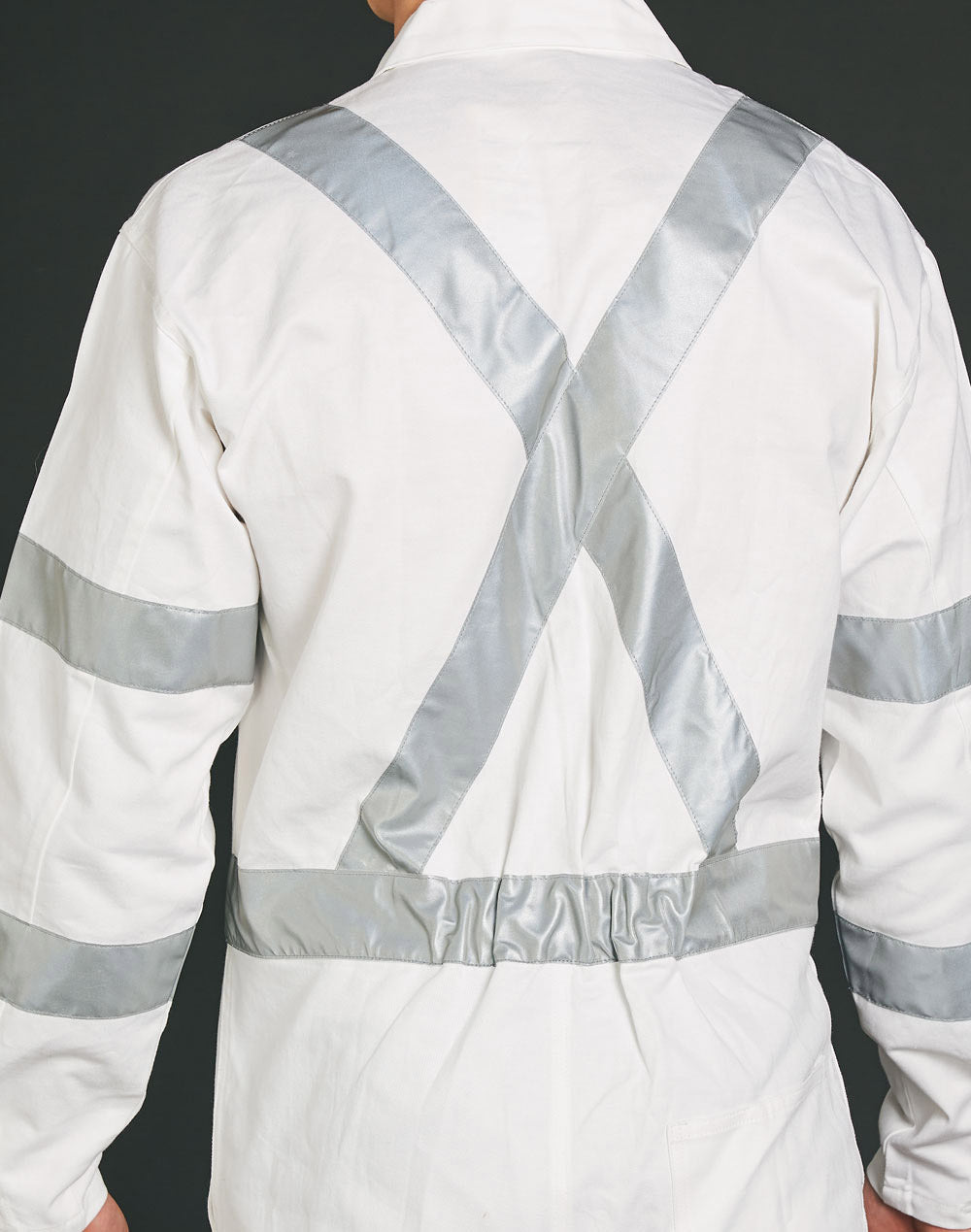 Mens biomotion nightwear coverall with x back tape configuration - White - Back