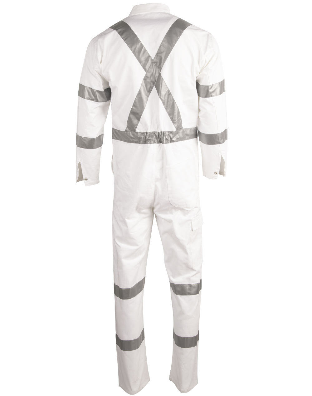 Mens biomotion nightwear coverall with x back tape configuration - White - Back