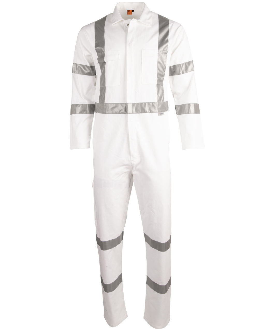 Mens biomotion nightwear coverall with x back tape configuration - White - Front