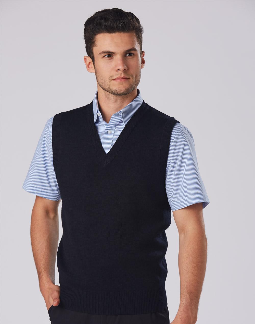 Unisex Wool/Acrylic V-Neck Vest