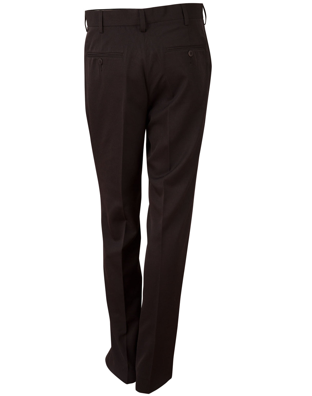 (Stout) Permanent Press Pants - Black - Back