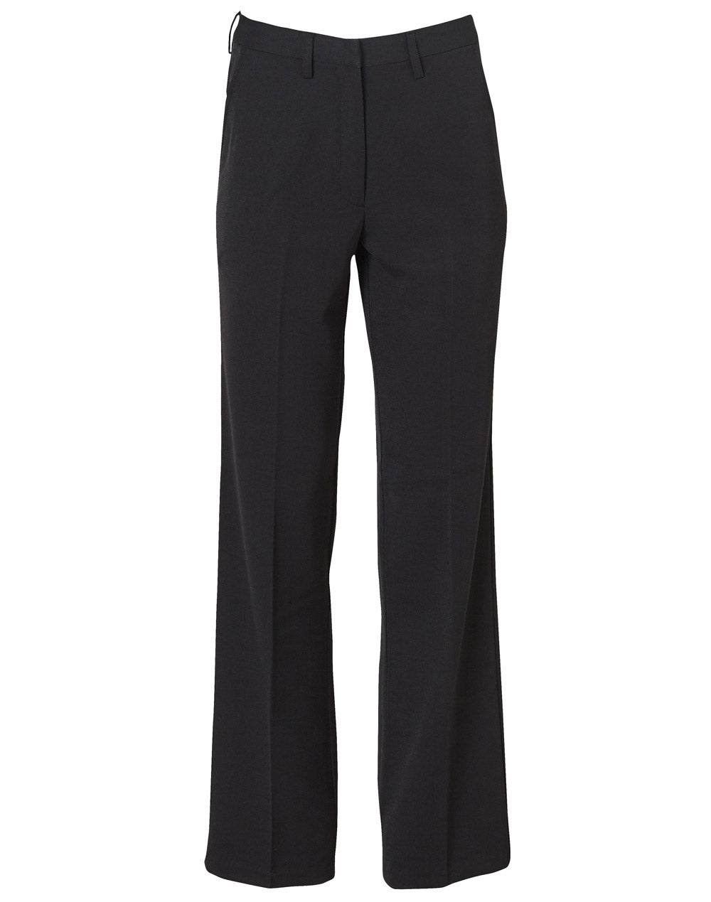Ladies' Permanent Press Pants - Black - Front