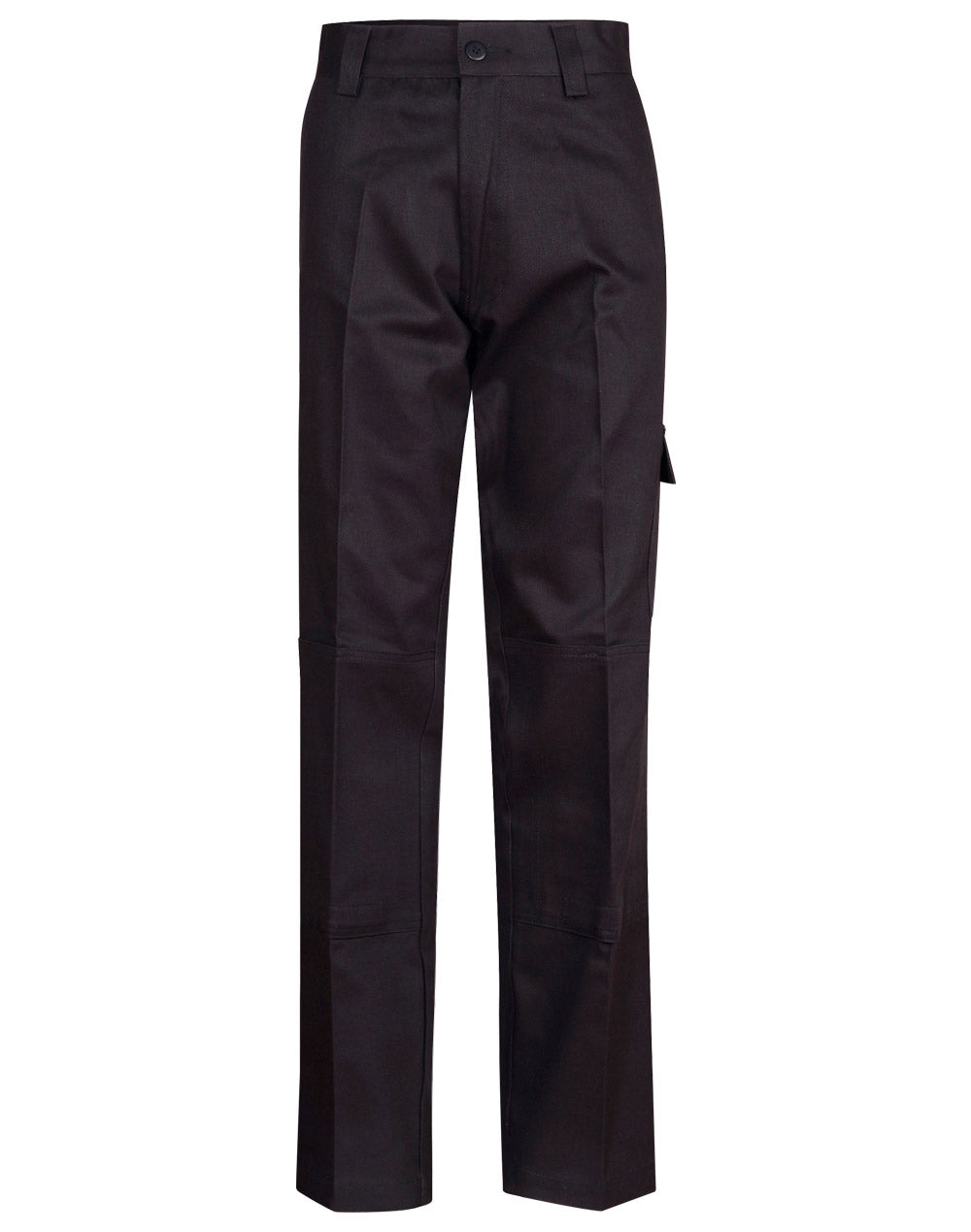 Men's Heavy Cotton Drill Cargo Pants - Black - Front