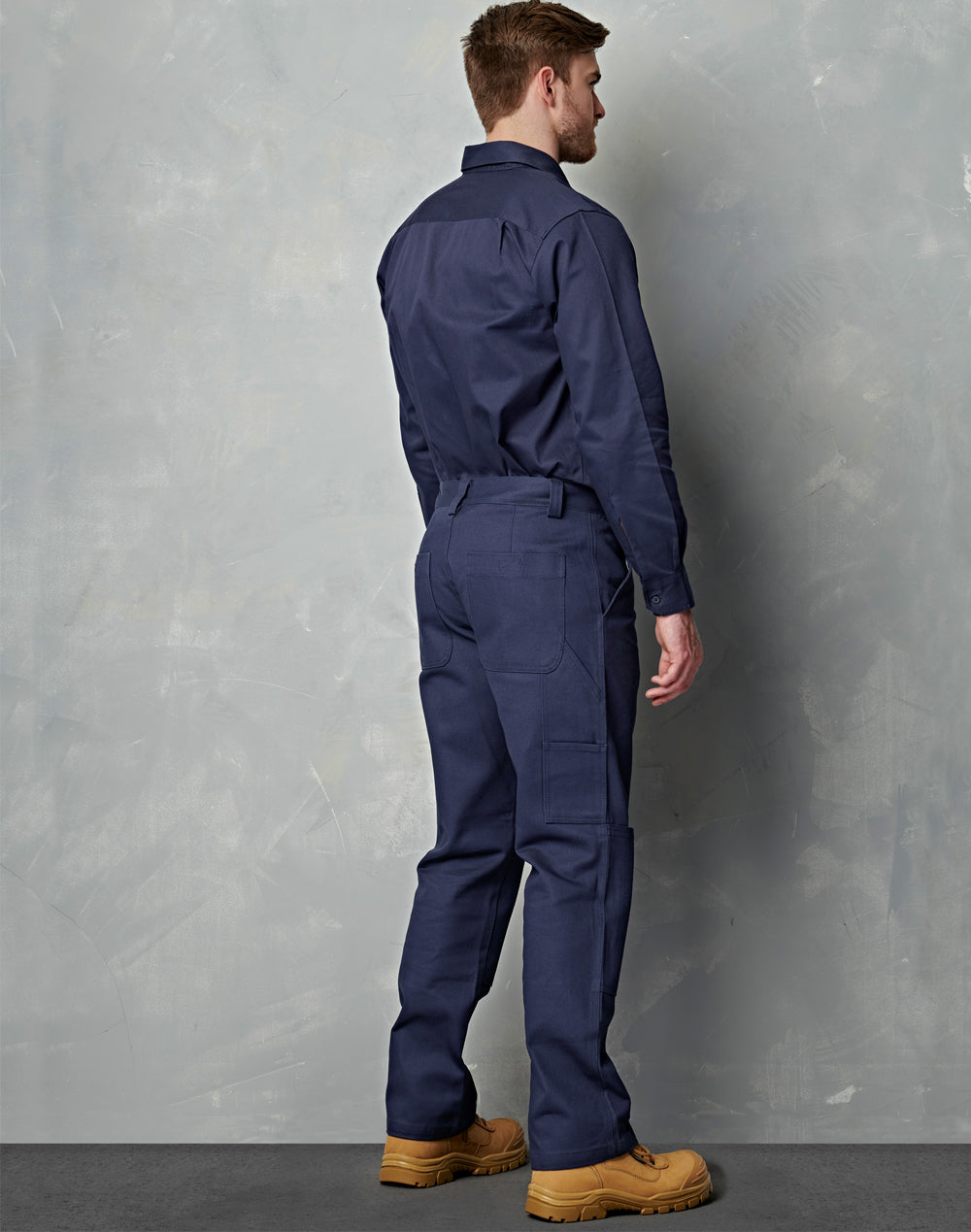 Men's Heavy Cotton Drill Cargo Pants - Navy - View