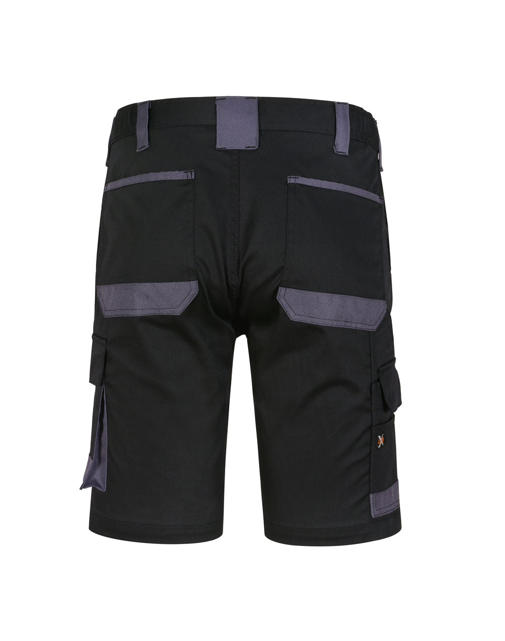 Unisex Utility Stretch Cargo Work Shorts - Black - Back