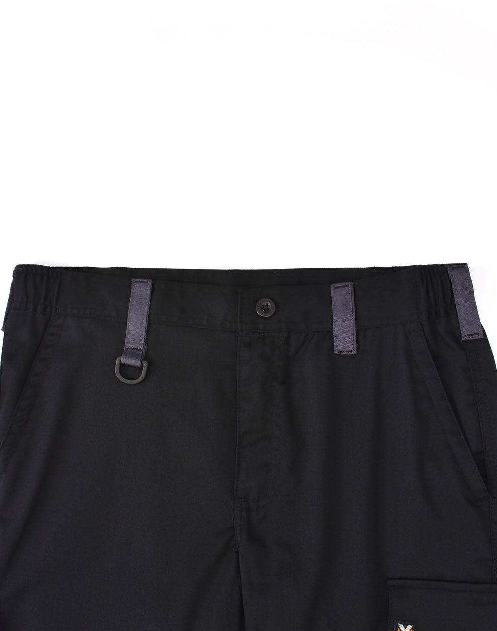Unisex Utility Stretch Cargo Work Shorts - Black - View