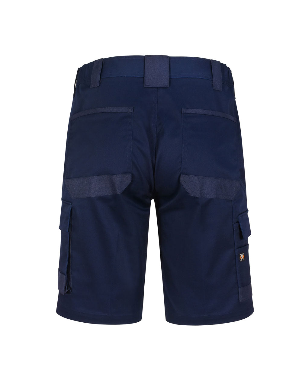 Unisex Utility Stretch Cargo Work Shorts - Navy - Back