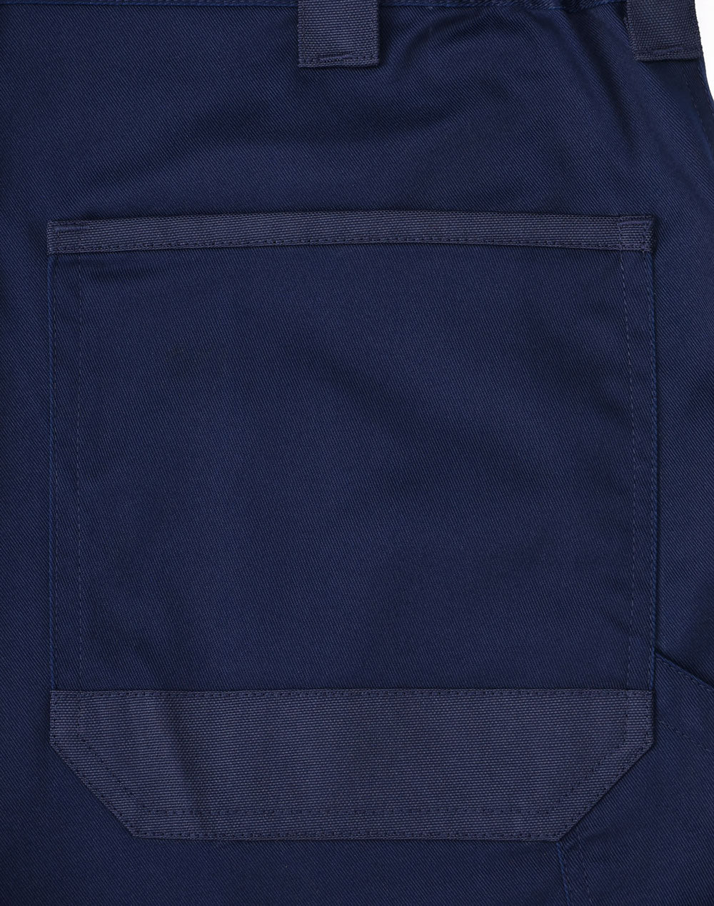 Unisex Utility Stretch Cargo Work Shorts - Navy - Back
