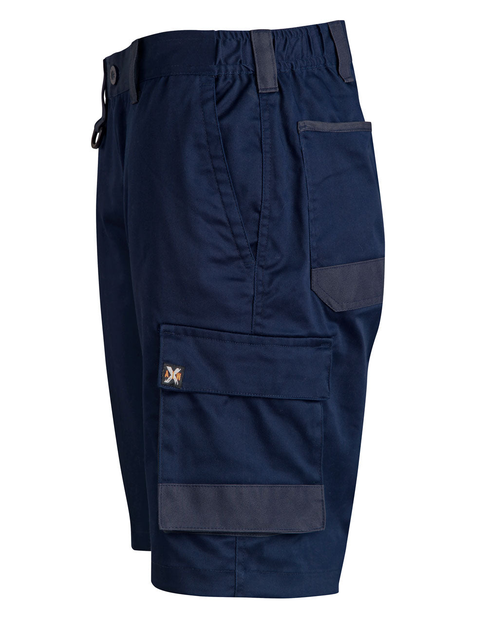 Unisex Utility Stretch Cargo Work Shorts - Navy - View