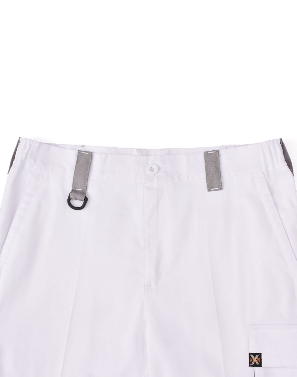 Unisex Utility Stretch Cargo Work Shorts - White - View