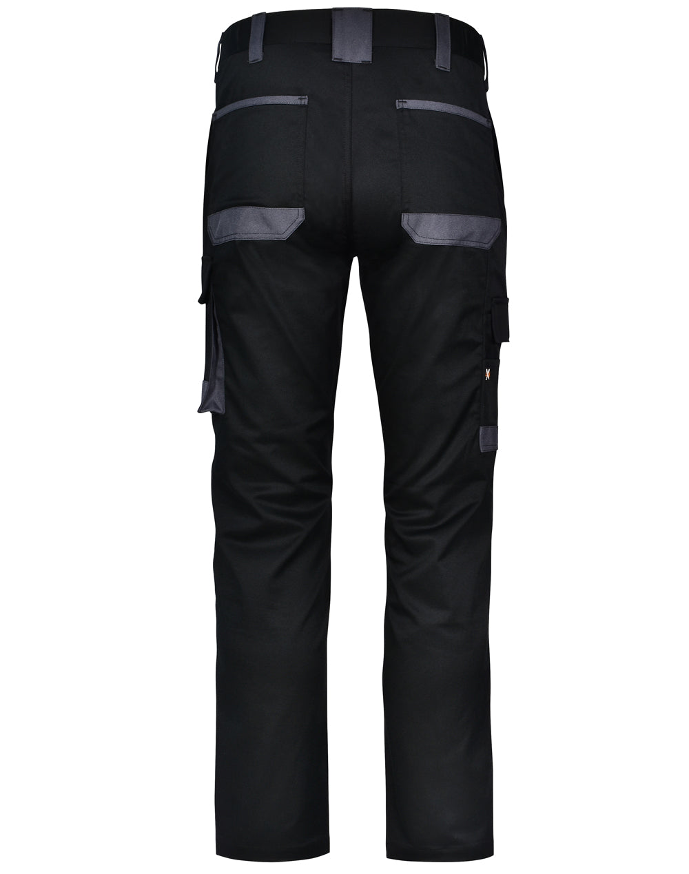 Unisex Utility Stretch Cargo Work Pants - Black - Back