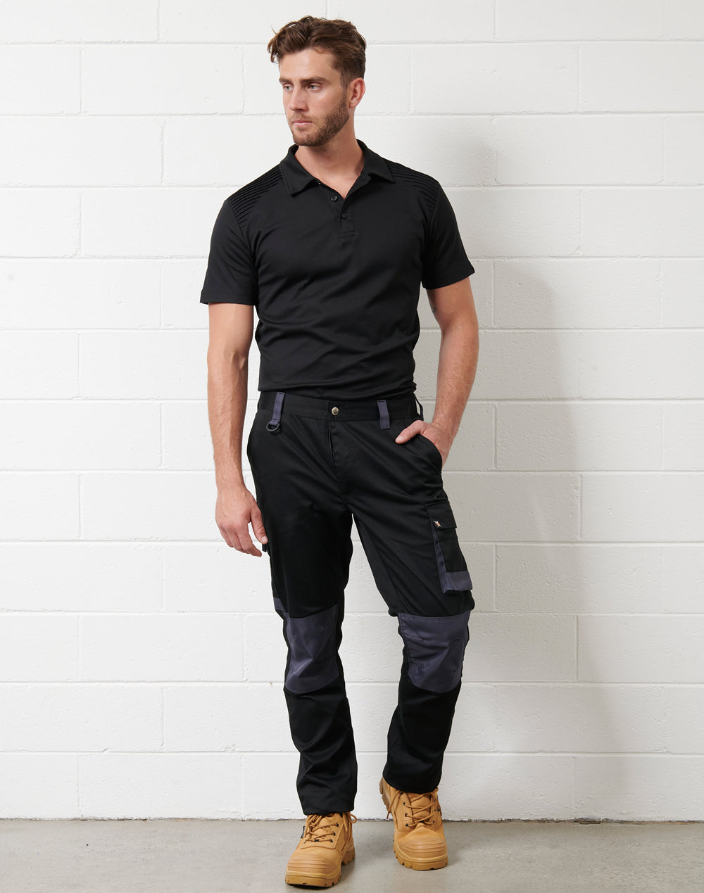 Unisex Short Sleeve TrueDry® Polo - Black - View