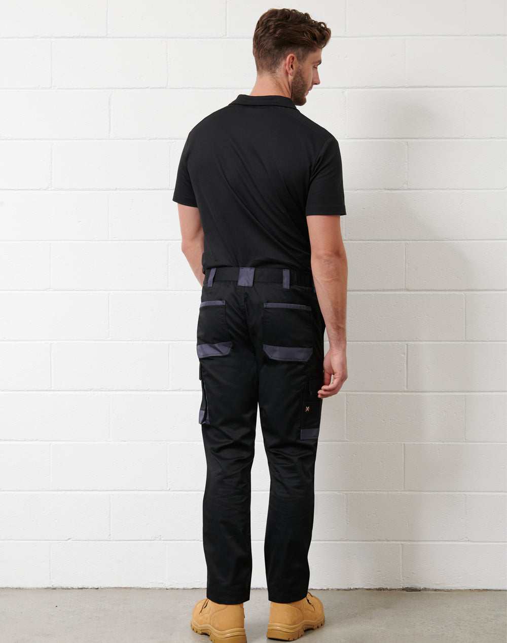 Unisex Short Sleeve TrueDry® Polo - Black - Back
