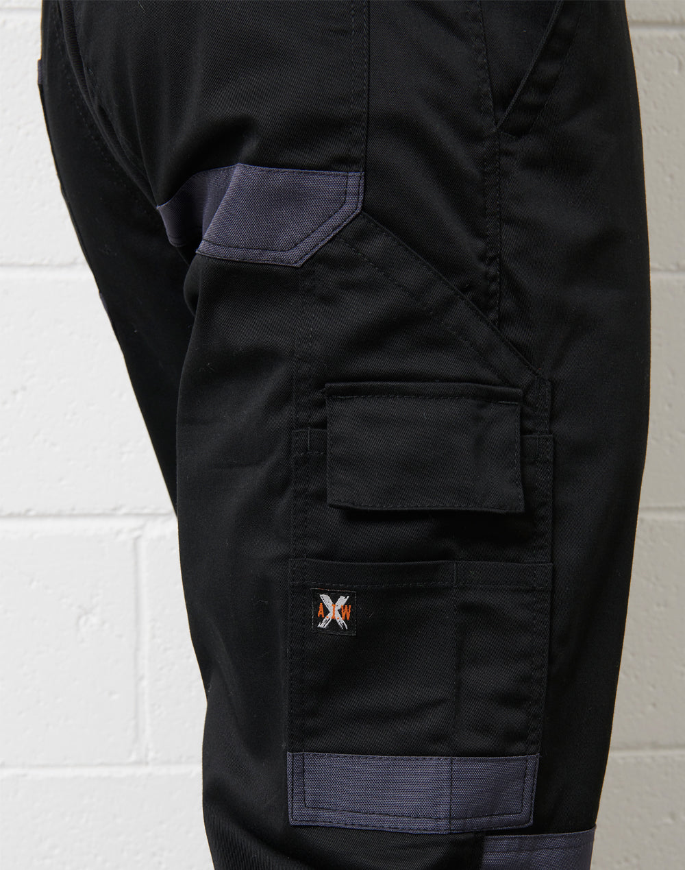 Unisex Utility Stretch Cargo Work Pants - Black - View
