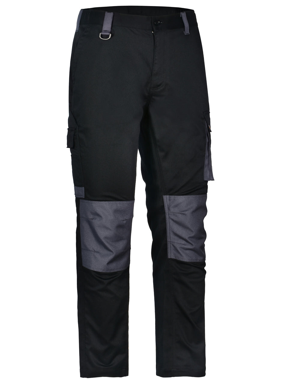 Unisex Utility Stretch Cargo Work Pants - Black - Front