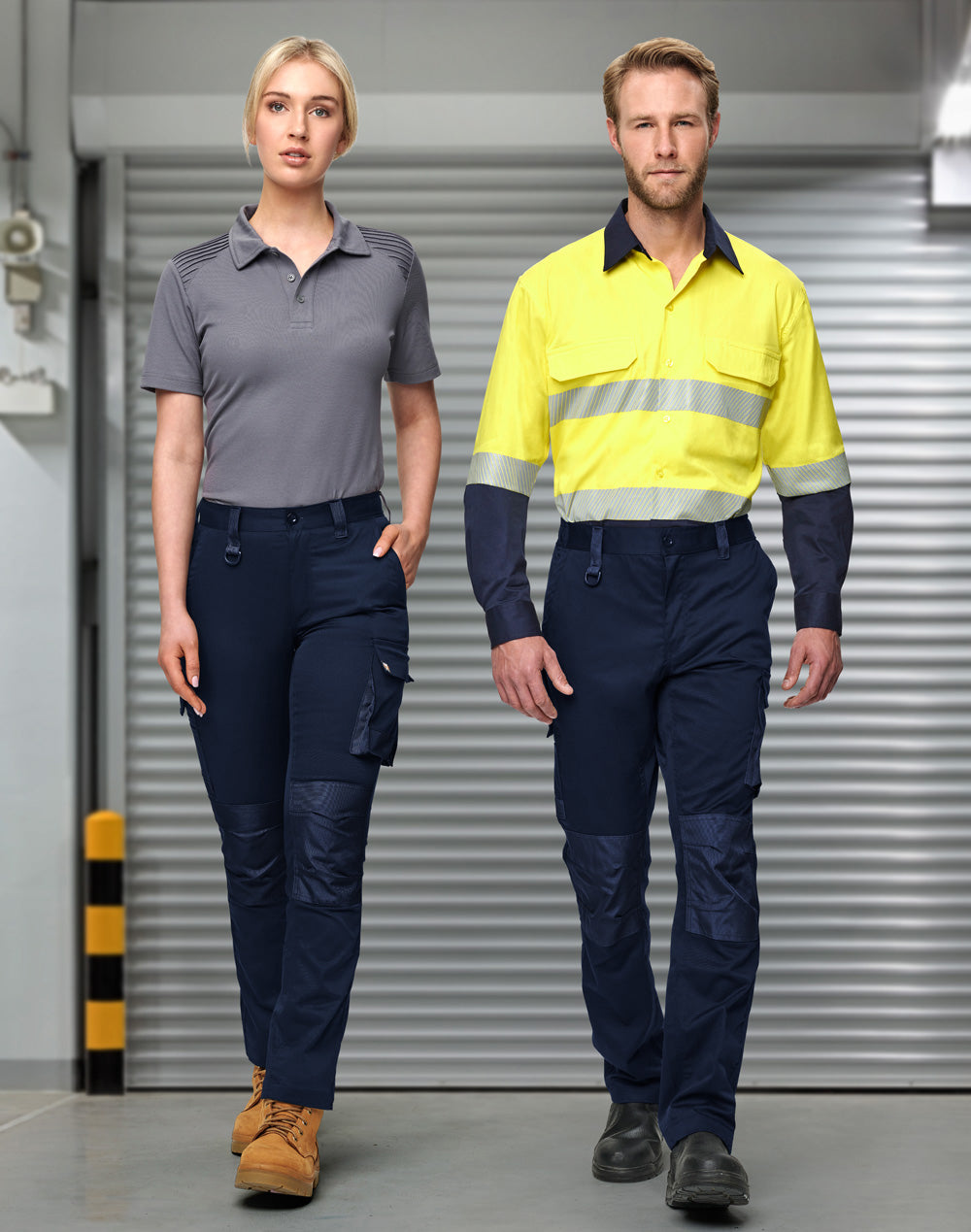 Unisex Utility Stretch Cargo Work Pants - Navy - View