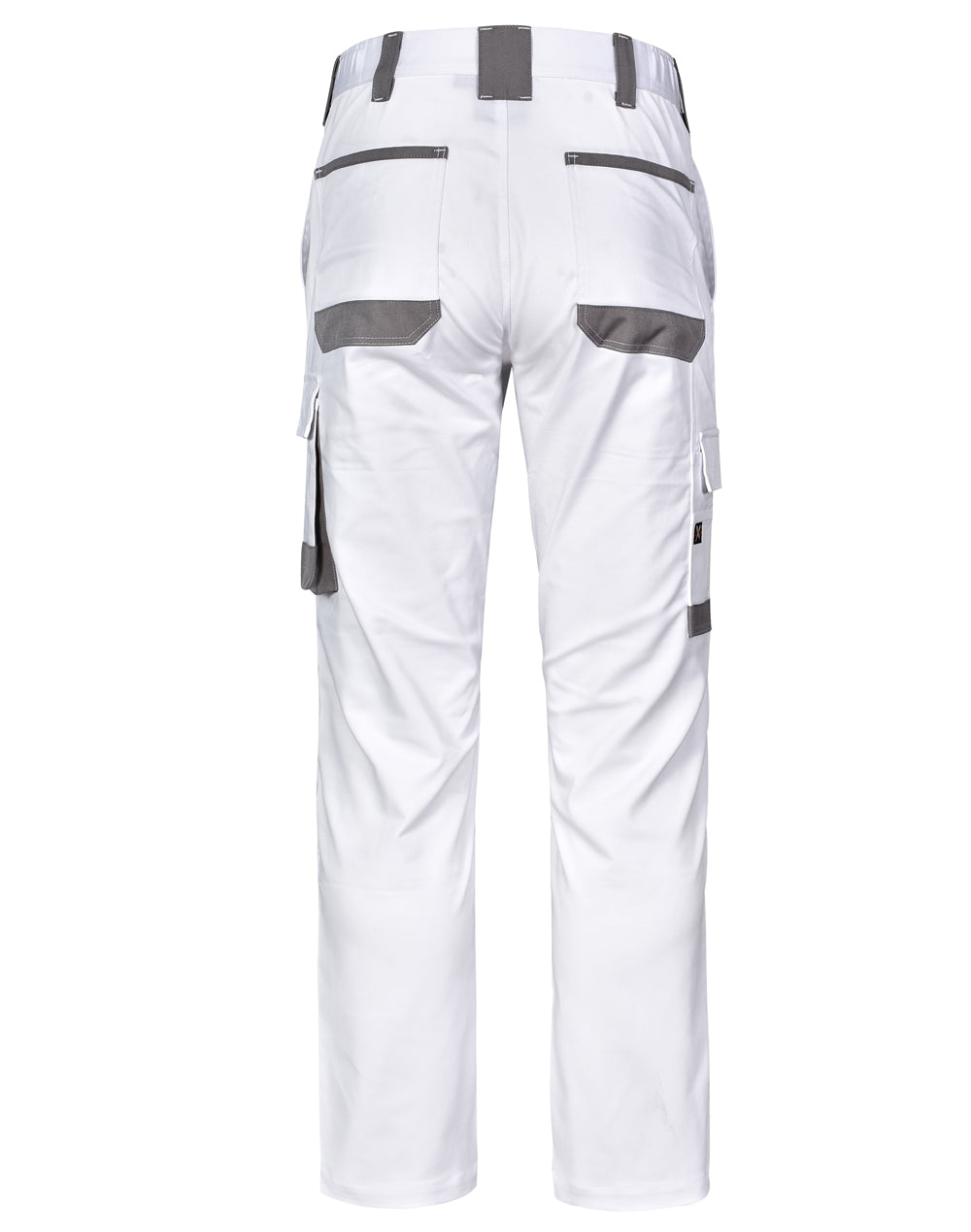 Unisex Utility Stretch Cargo Work Pants - White - Back