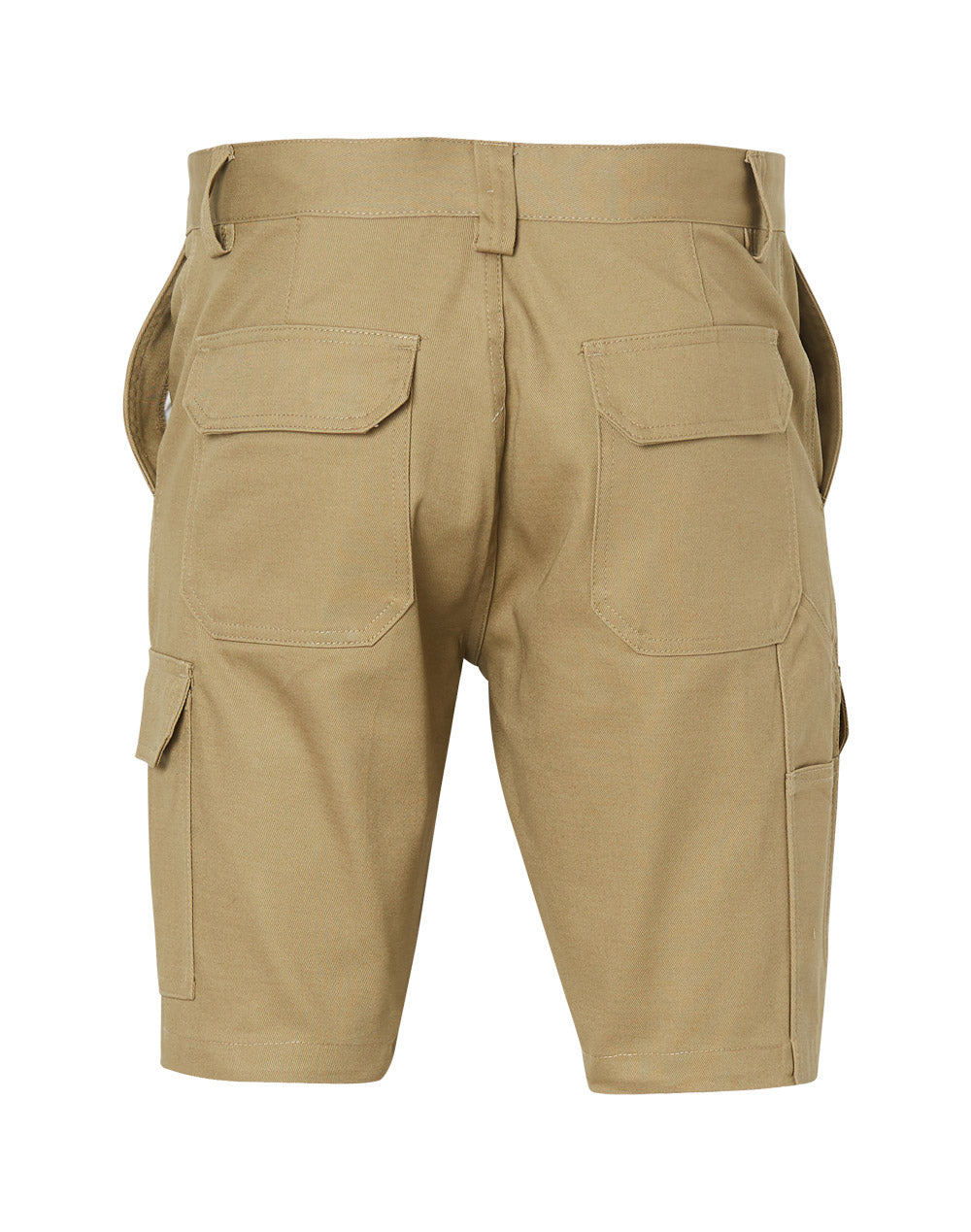Men's Heavy Cotton Drill Cargo Shorts - Khaki - Back