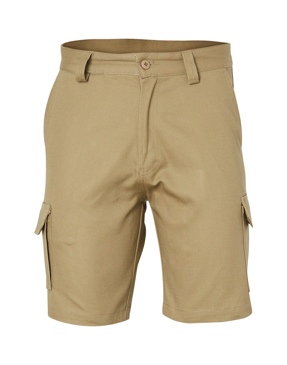 Men's Heavy Cotton Drill Cargo Shorts - Khaki - Front