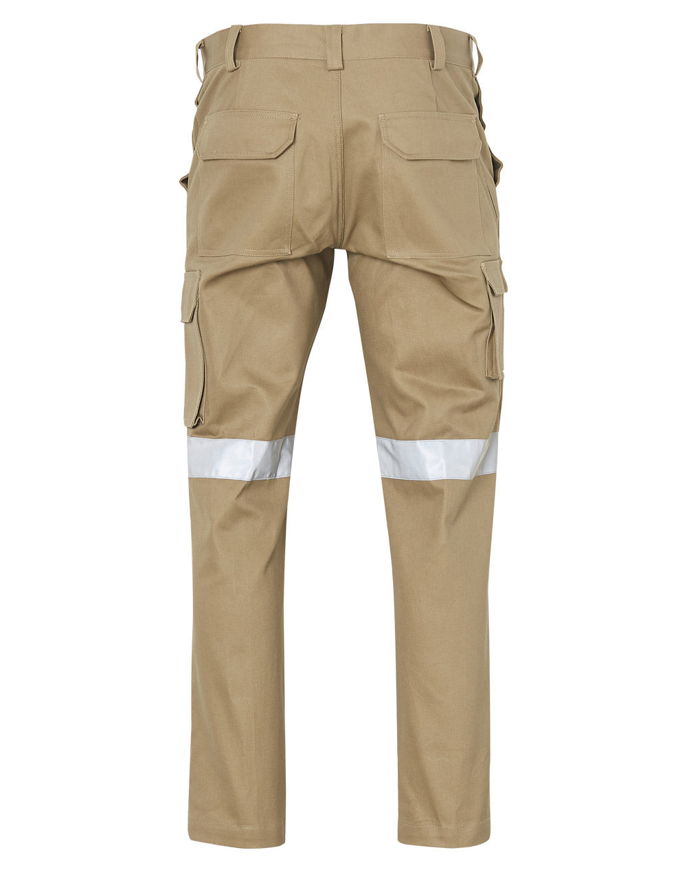 Pre-Shrunk Drill Pants With 3M Tapes Stout Size - Khaki - Back