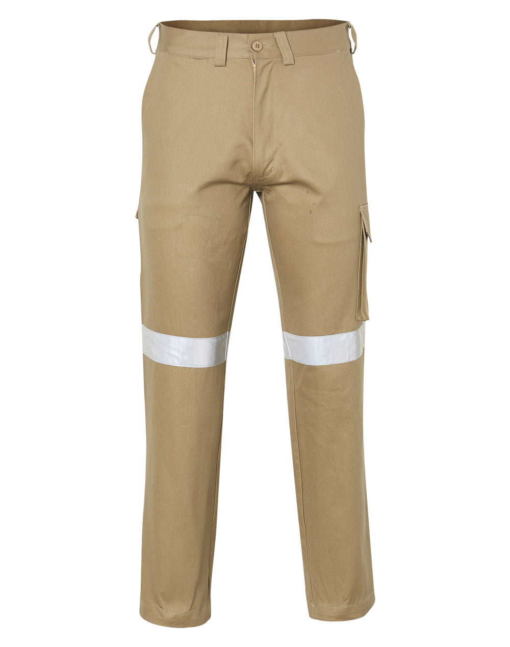 Pre-Shrunk Drill Pants With Biomotion 3M Tapes Regular Size - Khaki - Front