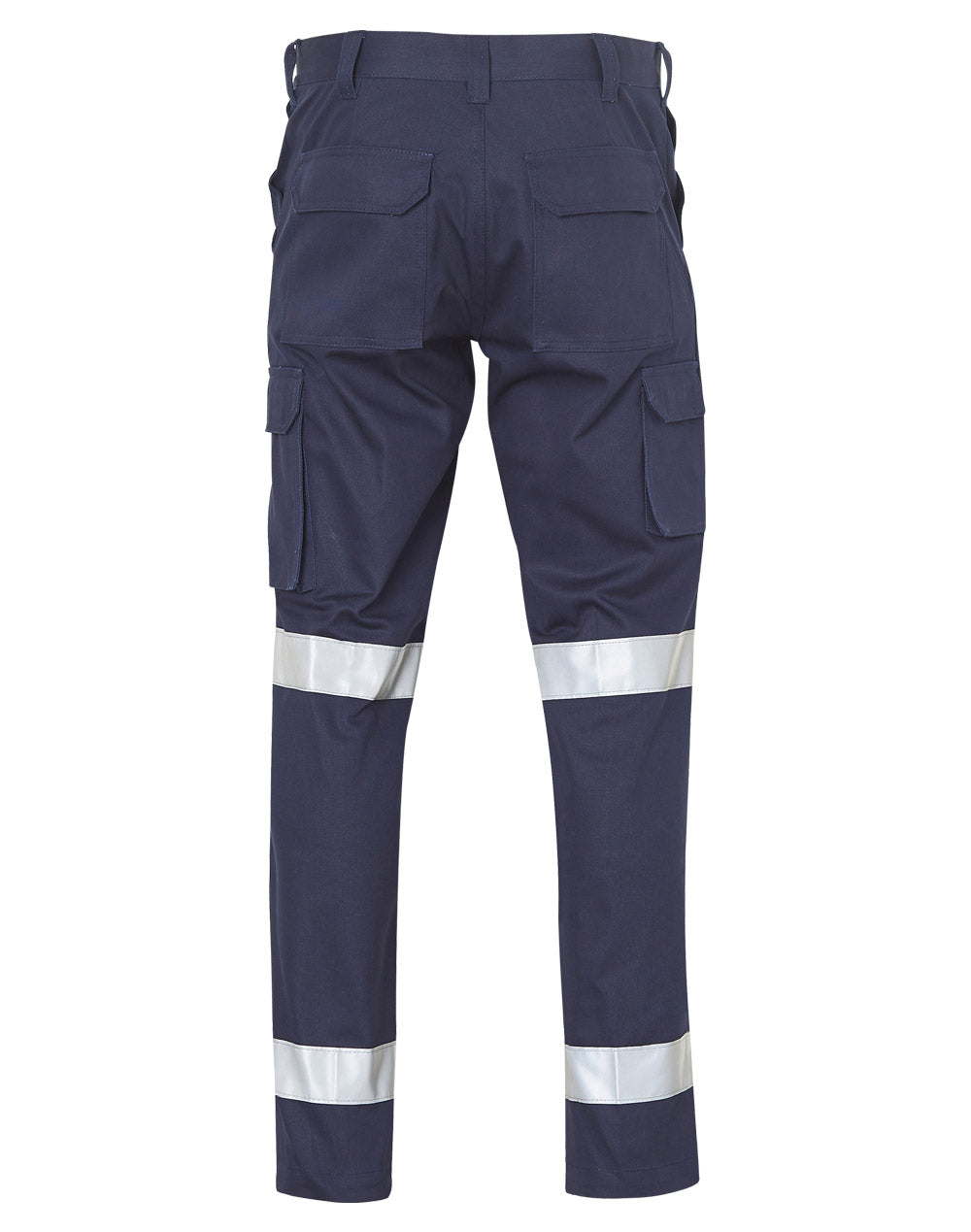 Pre-Shrunk Drill Pants With 3M Tapes Stout Size - Navy - Back