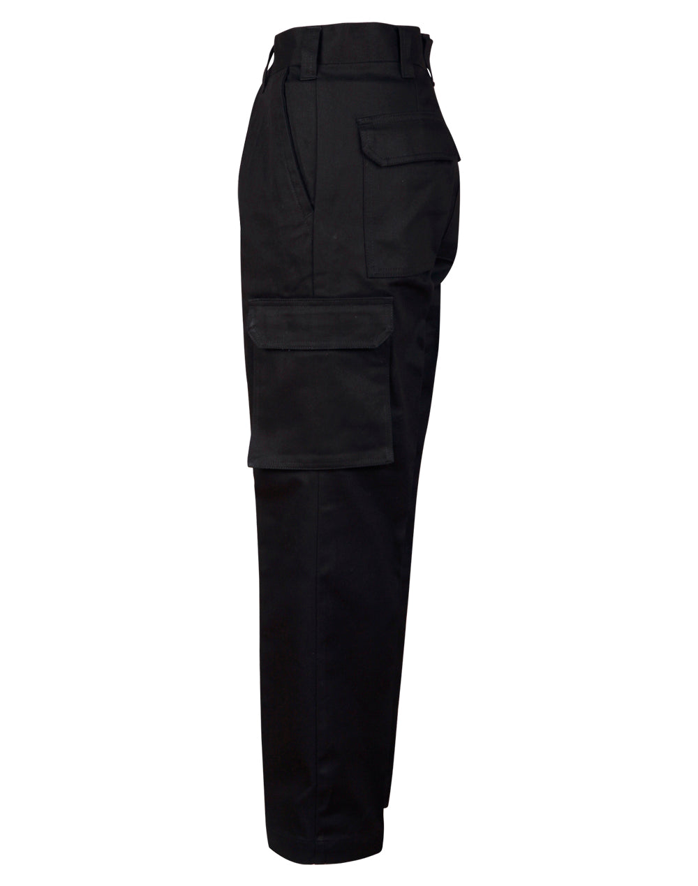 Men's Heavy Cotton Pre-Shrunk Drill Pants Stout Size - Black - View