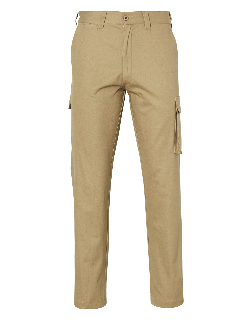 Men's Heavy Cotton Pre-Shrunk Drill Pants Stout Size - Khaki - Front