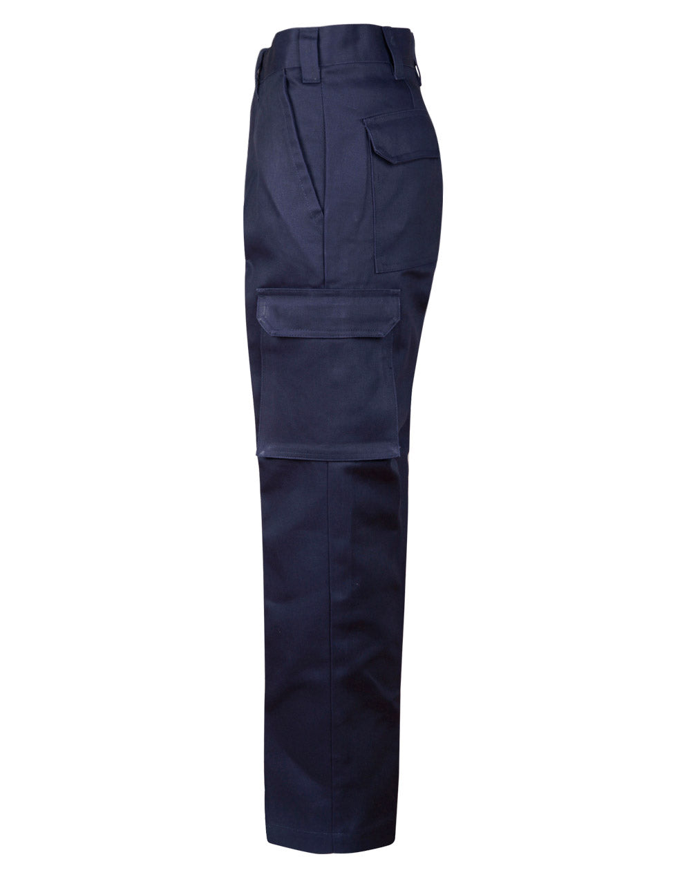 Men's Heavy Cotton Pre-Shrunk Drill Pants Stout Size - Navy - View