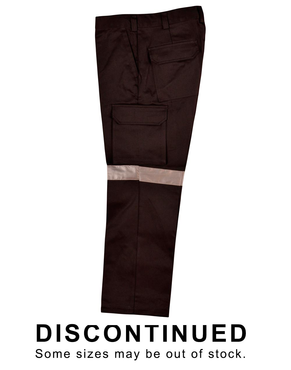 Pre-Shrunk Drill Pants With 3M Tapes Long Leg - Black - Front