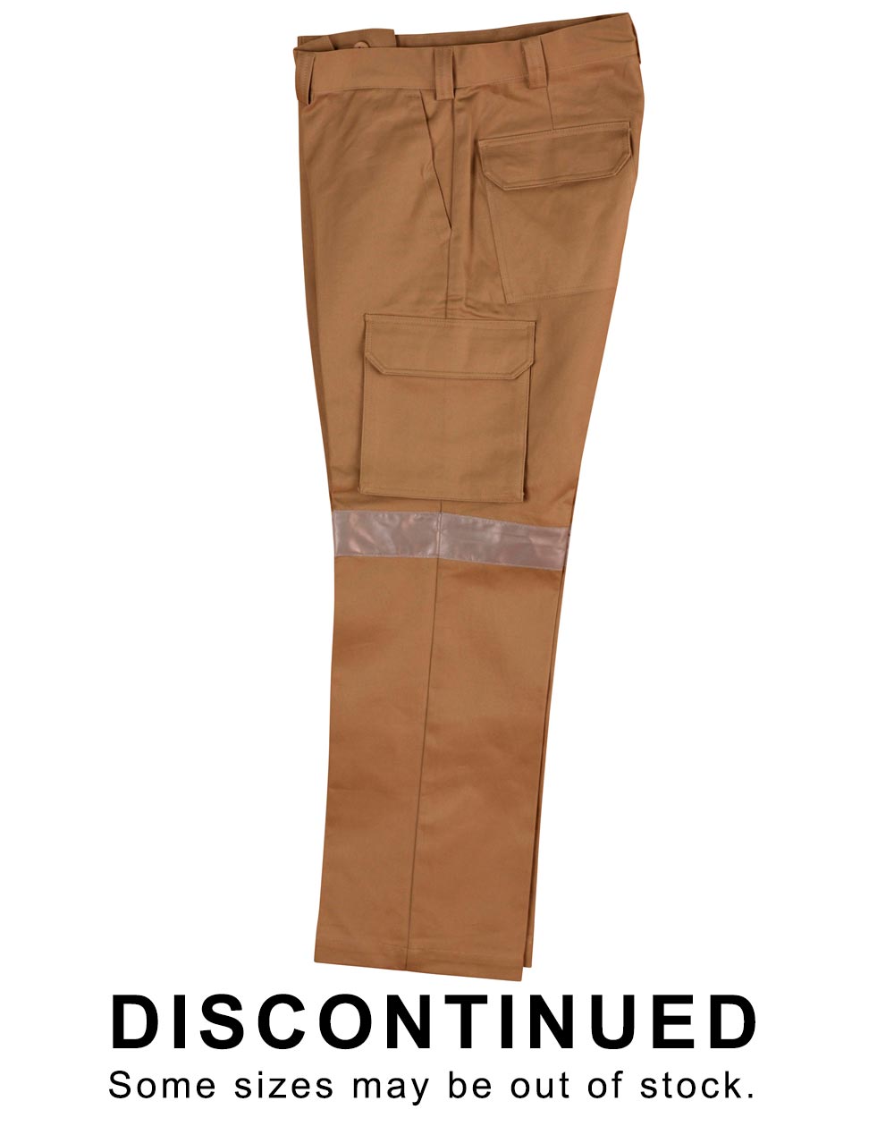 Pre-Shrunk Drill Pants With 3M Tapes Long Leg - Khaki - Front