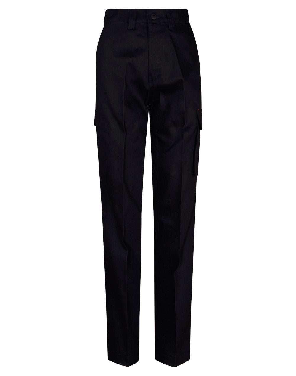 Men's Heavy Cotton Pre-Shrunk Drill Pants Long Leg - Black - Front