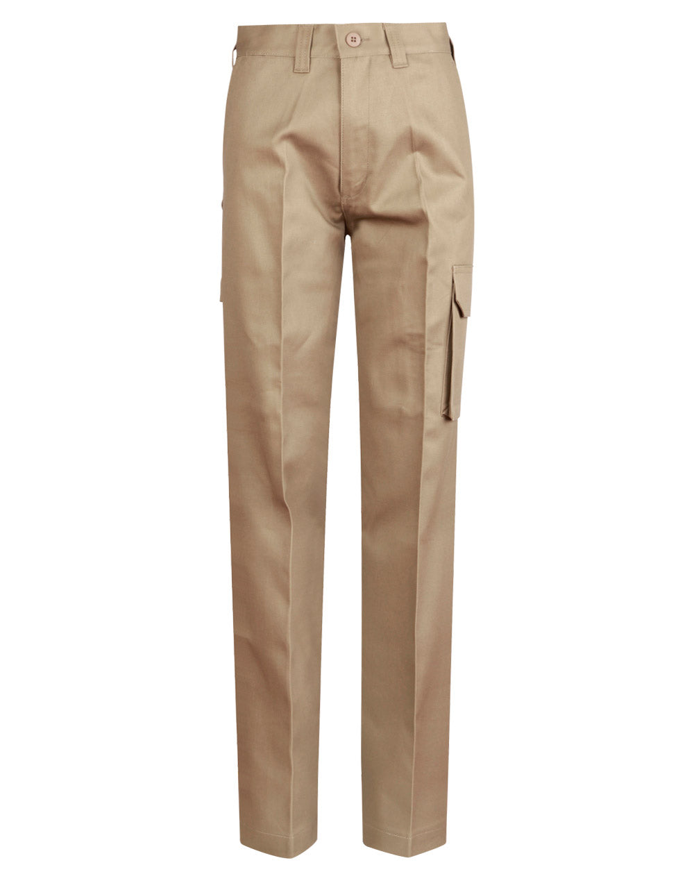 Men's Heavy Cotton Pre-Shrunk Drill Pants Long Leg - Khaki - Front