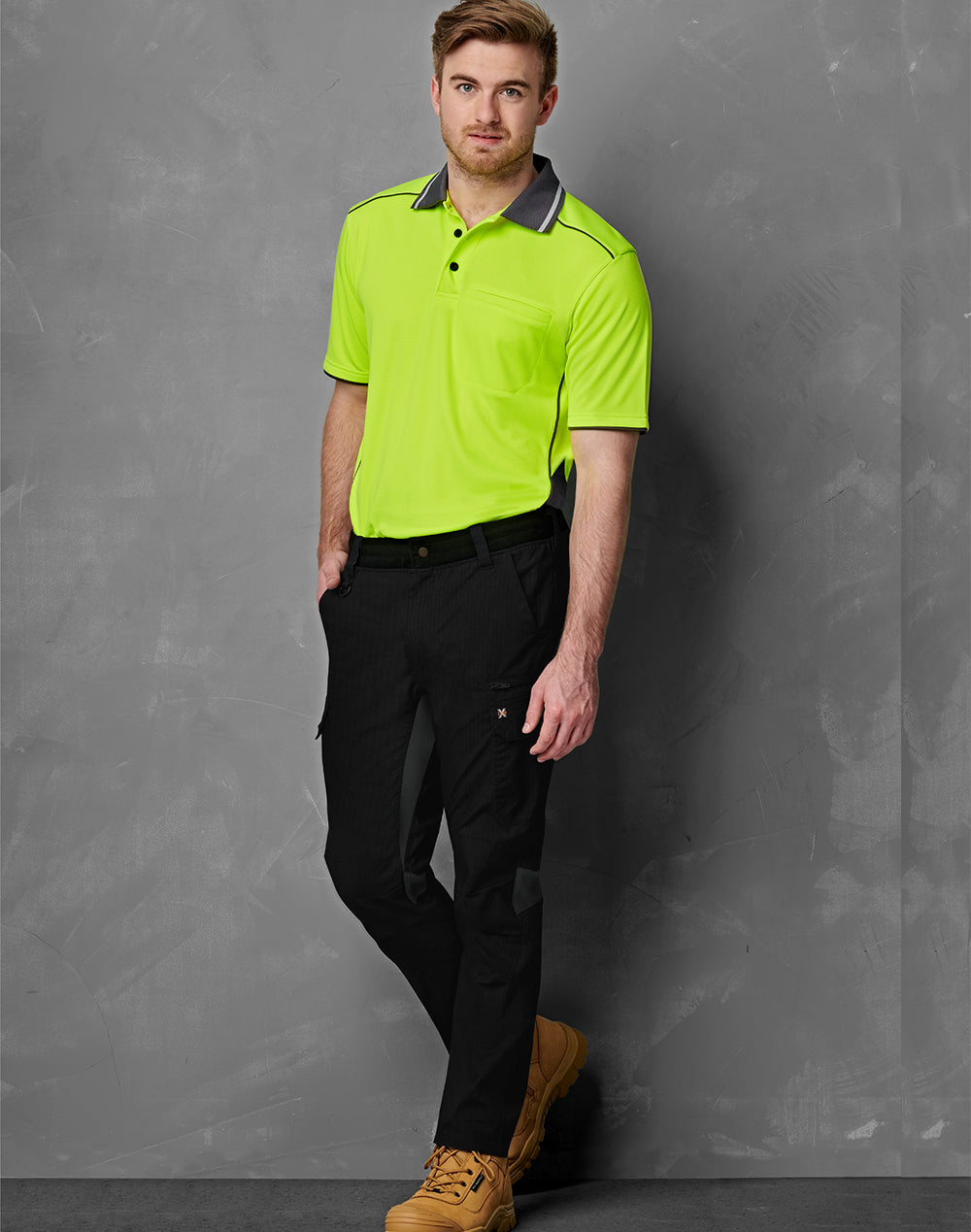 Unisex Ripstop Stretch Work Pants - Black - View