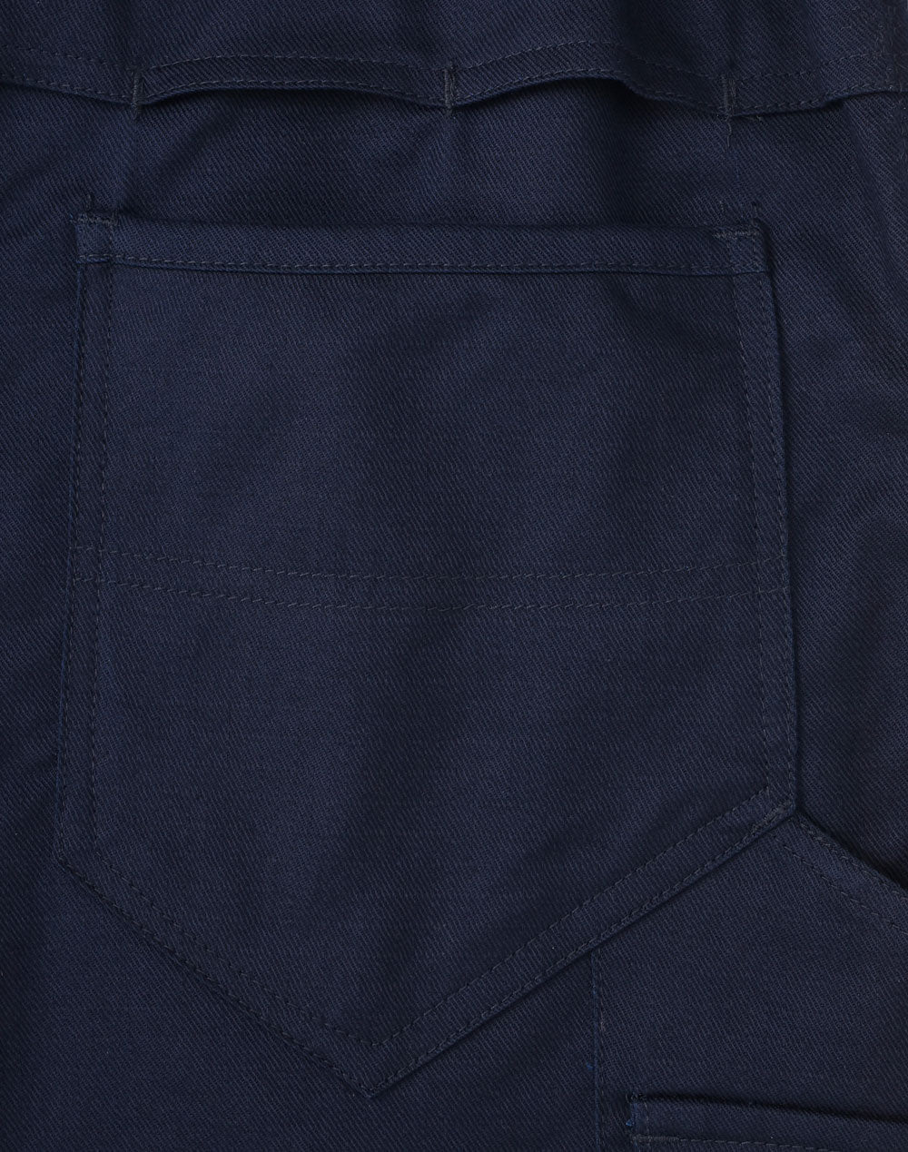 Unisex Cotton Stretch Rip-Stop Work Pants With Segmented Tape - Navy - Back
