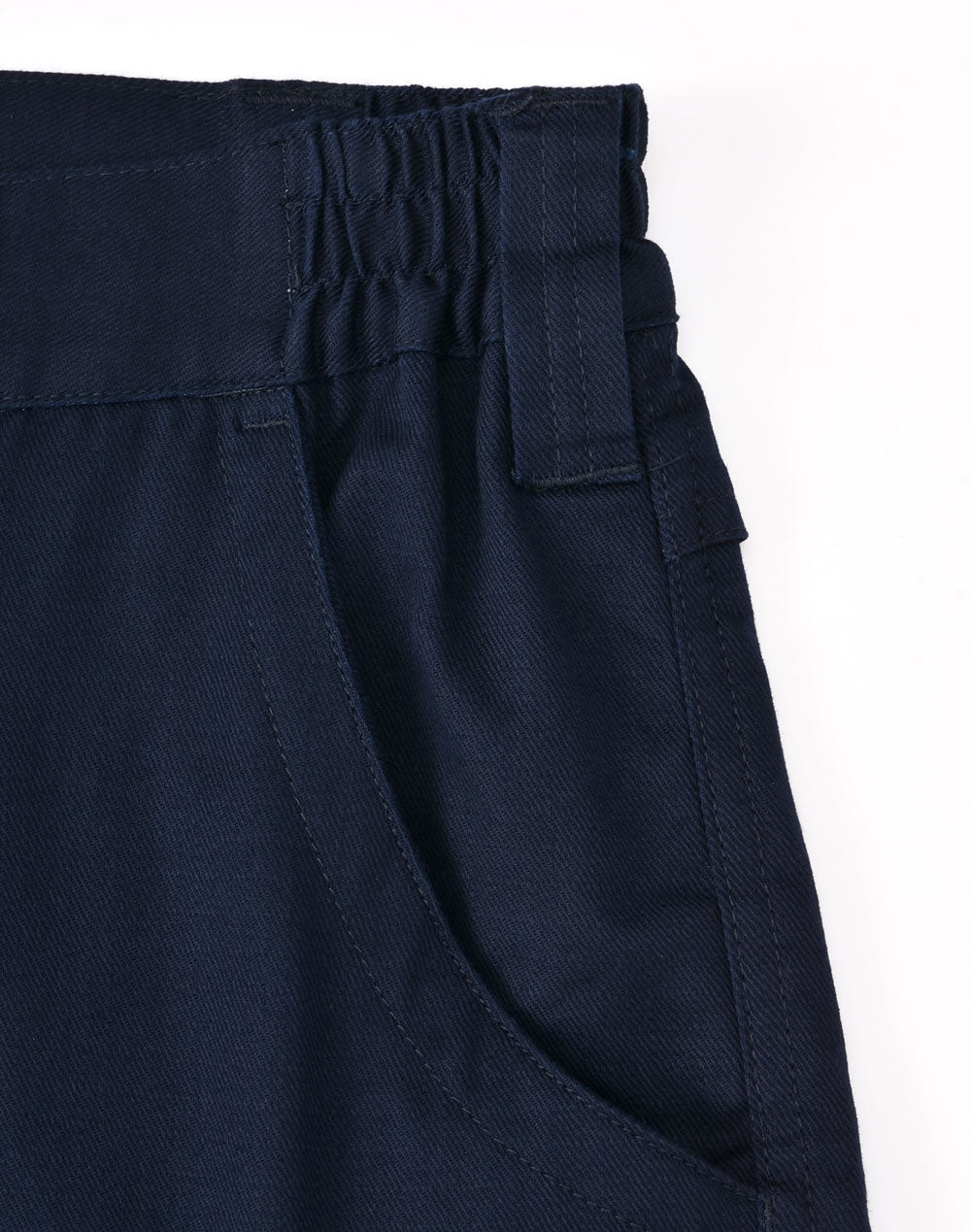 Unisex Cotton Stretch Rip-Stop Work Pants With Segmented Tape - Navy - View