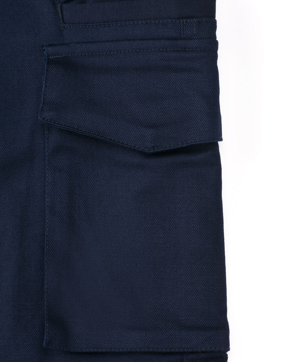 Unisex Cotton Stretch Rip-Stop Work Pants With Segmented Tape - Navy - View
